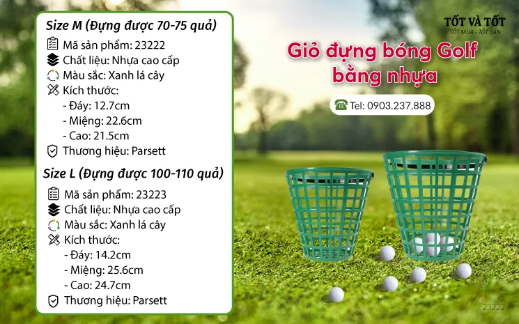 Giỏ đựng bóng golf bằng nhựa